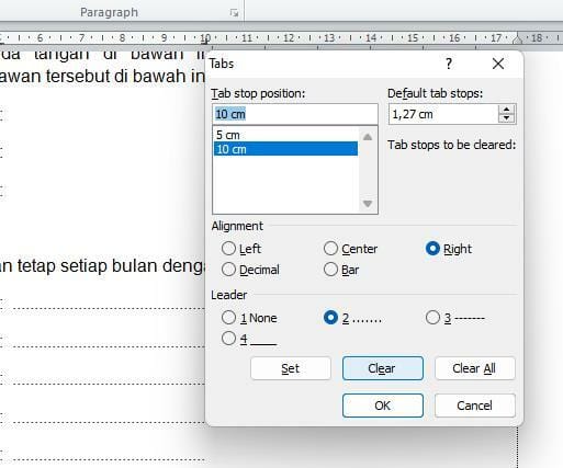 Panduan Belajar Mengetik di Word - Membuat Surat Keterangan. 19 Menghapus tab stop