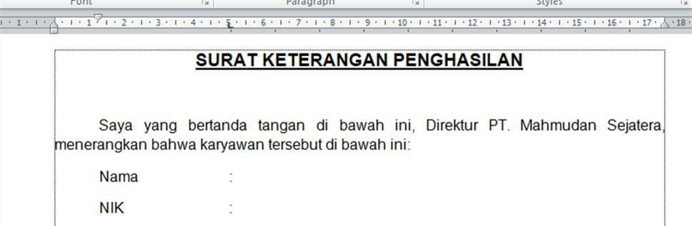 Panduan Belajar Mengetik di Word - Membuat Surat Keterangan. 13 Menggunakan tab stop
