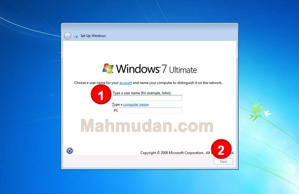 Cara Menginstal Windows 7 - Panduan Lengkap & Mudah 13 membuat nama pengguna