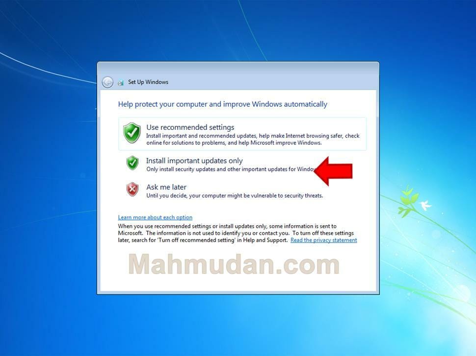 Cara Menginstal Windows 7 - Panduan Lengkap & Mudah 14 Pilihan pengaturan pembaruan