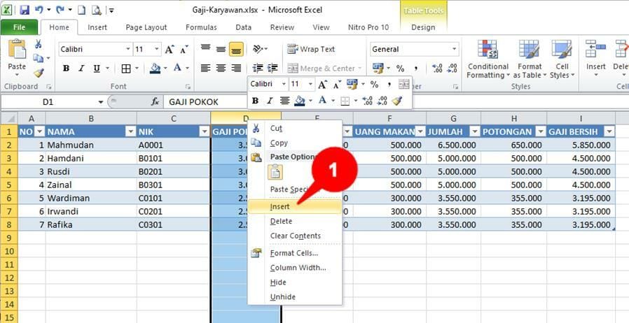 Practice Creating Tables in Excel for Beginners 7 membuat tabel 13