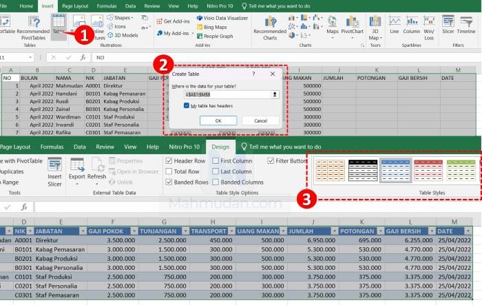 Practice Creating Tables in Excel for Beginners 4 membuat tabel di excel dengan insert table