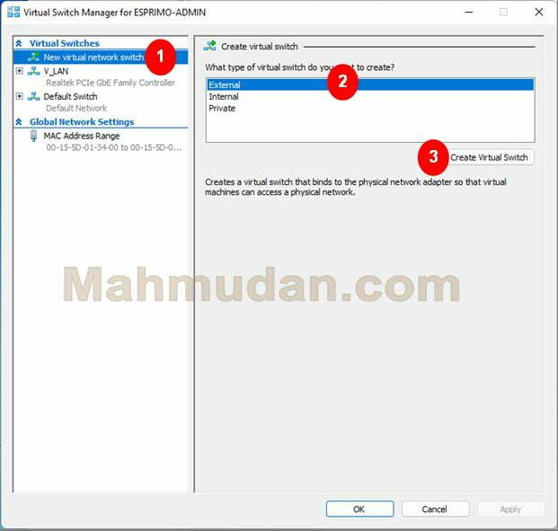 How to Create a CentOS-7 Virtual Machine with Hyper-Vr-V 12 Membuat Virtual Switch
