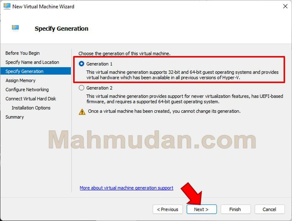 How to Create a CentOS-7 Virtual Machine with Hyper-Vr-V 5 memilih Generasi Mesin virtual