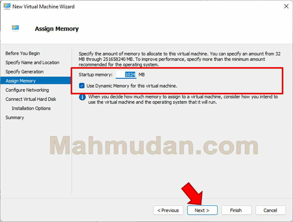 How to Create a CentOS-7 Virtual Machine with Hyper-Vgan Hyper-V 6 menentukan ukuran Memori mesin virtual