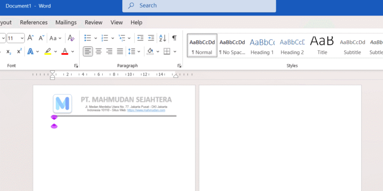 Cara membuat kop surat di Word