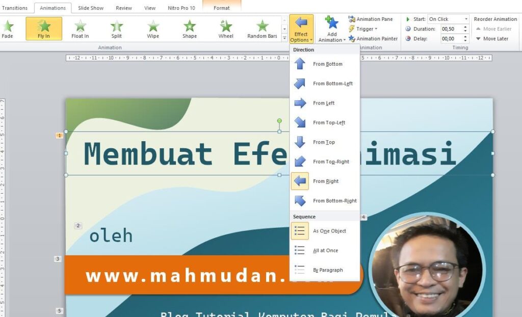 Guide to Creating Animations in PowerPointtion Basic Pointsint - 5 Poin Dasar 4 menentukan arah animasi