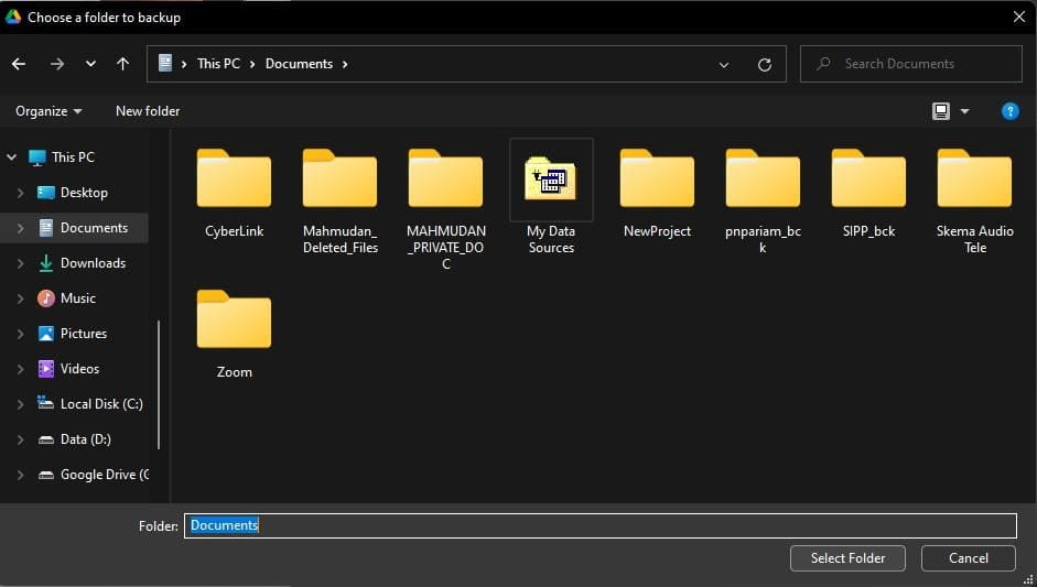 Backup Data Otomatis dengan Google Drive - Mudah dan Aman 7 pemilih-folder