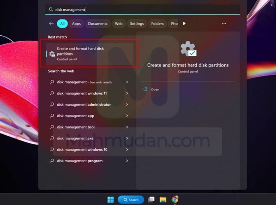 Cara Membuat Partisi di Windows 11 - 7 Langkah Praktis 2 disk-management di Windows 11