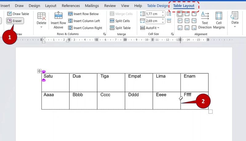 18 Panduan Lengkap Tabel di Word + Special Tricks 11 hapus garis tabel