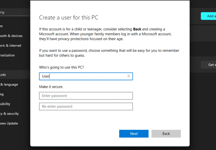 How to Create a New User in Windowss 11without Emaill 7 input nama user baru