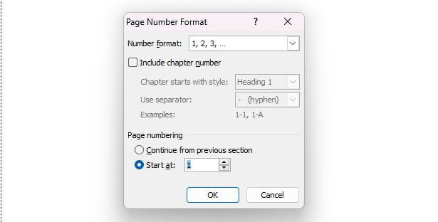 staGuide to Creating Page Numbers in Word- LComplete8 memulai penomoran dengan angka 1
