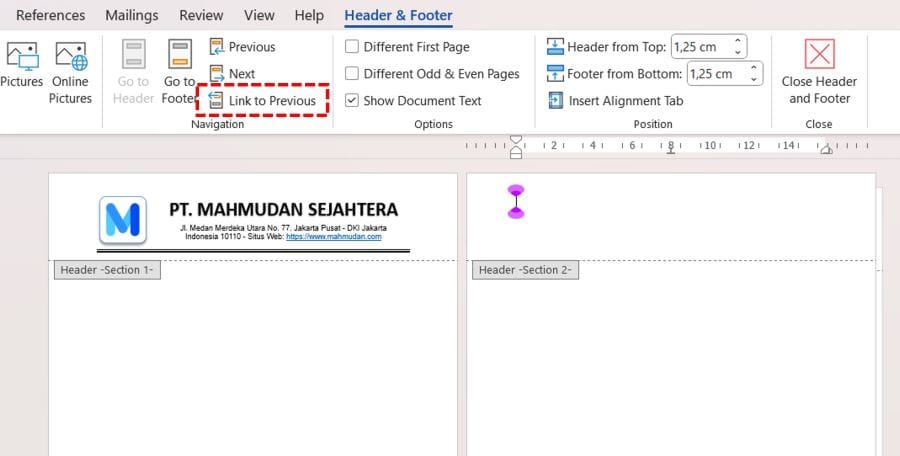 Cara Membuat Kop Surat di Word hanya Halaman 1 (5 Langkah Mudah) 8 membuat kop surat pada halaman pertama saja