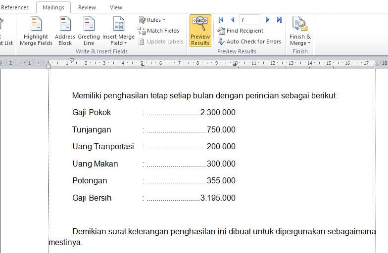 How to Create a Mail Merge Word with Excel DataExcSpecial Trickshusus 20 tampilan data mail merge sesuai format