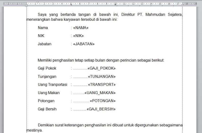 How to Create a Mail Merge Word with Excel Data+ TSpecial Tricks7 tampilan Merge Field di word