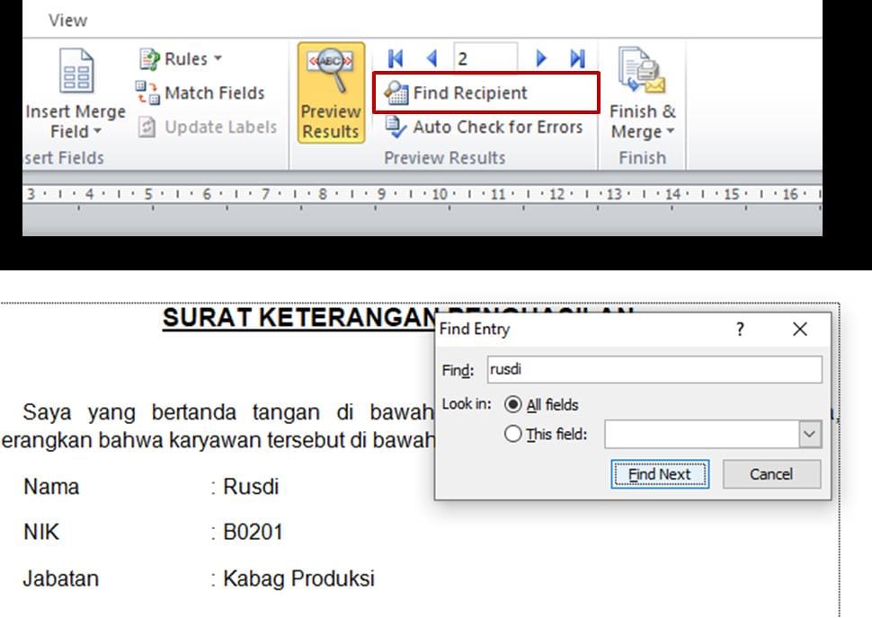 How to Create a Mail Merge Word with Excel DataTriSpecial Tricks pencarian data Mail Merge