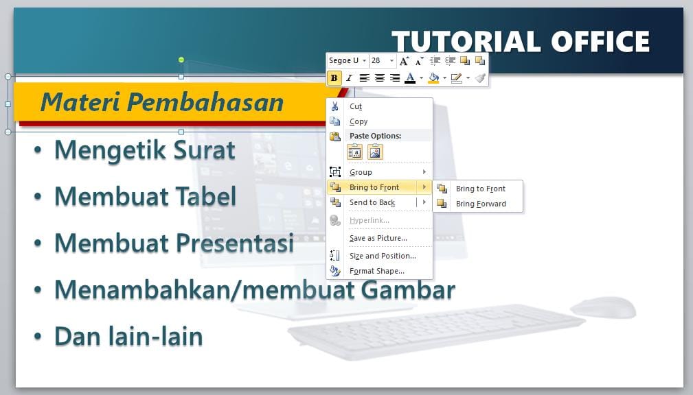 12 Panduan Dasar Membuat Presentasi PowerPoint Sederhana Tapi Menarik 18 Mengatur posisi objek
