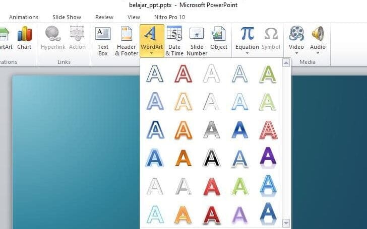 12 Panduan Dasar Membuat Presentasi PowerPoint Sederhana Tapi Menarik 8 Menggunakan WordArt