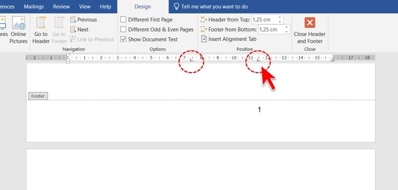 SetGuide to Creating Page Numbers in WordopnComplete mengatur posisi nomor halaman dengan Tab Stop