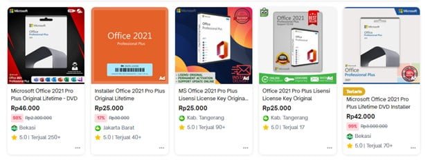 Cheap Office-2021 license Rp. 25,0000 -is it ORIGINALI? 5 murah-tidak-resmi