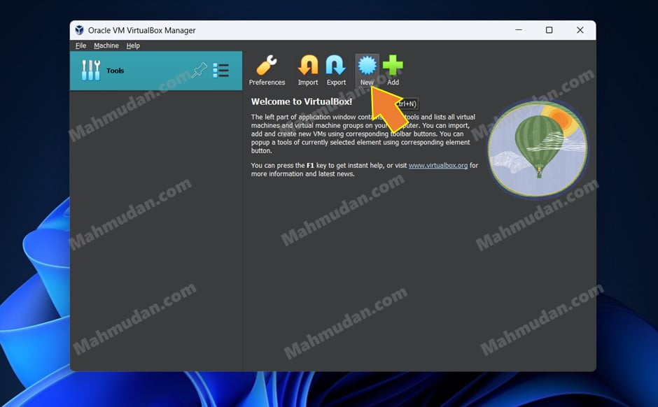 How to Create a CentOS Virtual Machine with VirtualBox on Windows 11 2 membuat mesin virtual baru