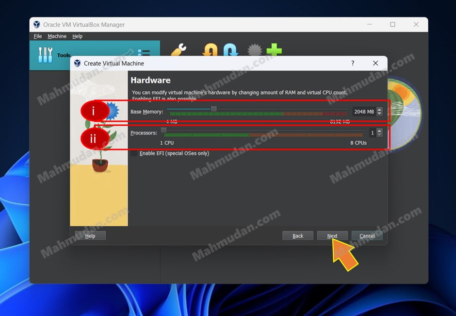 How to Create a CentOS Virtual Machine with VirtualBox on Windows 11 5 pengaturan perangkat keras mesin virtual