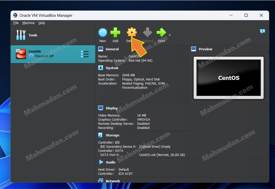 How to Create a CentOS Virtual Machine with VirtualBox on Windows 11 8 pengaturan mesin virtual