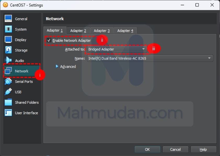 How to Create a CentOS Virtual Machine with VirtualBox on Windows 11 11 network adapter mesin virtual