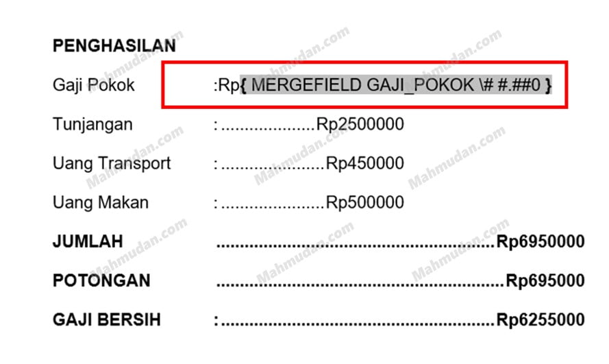 How to Create a Mail Merge Word with Excel DatarikSpecial Tricks menambahkan format