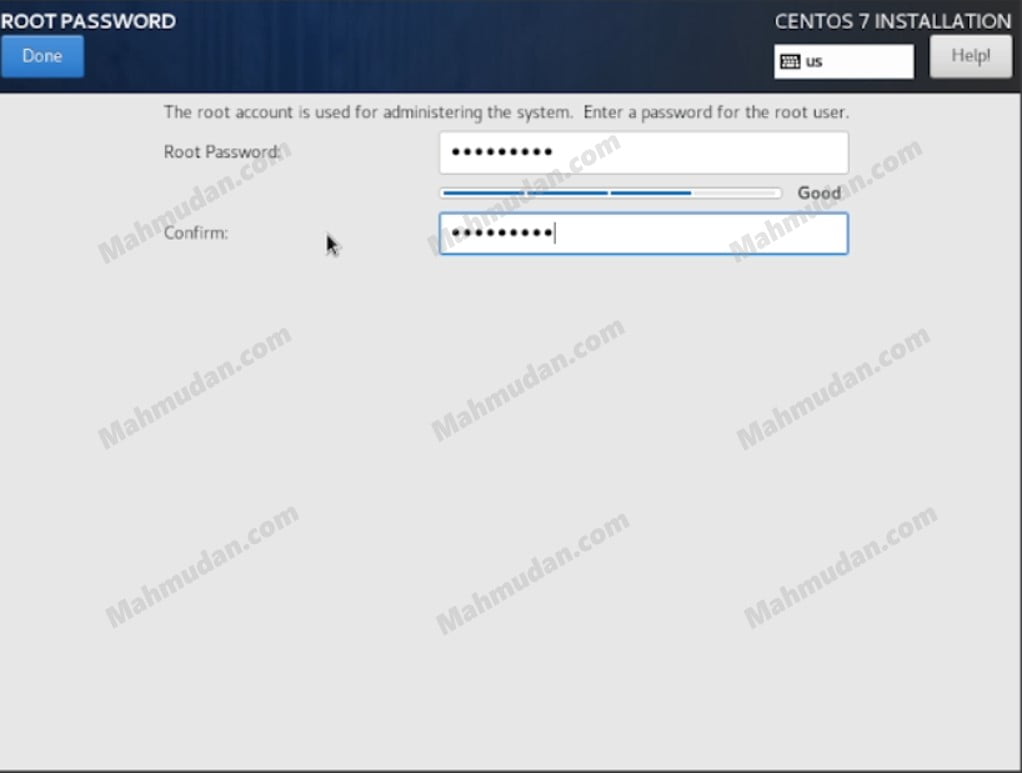 Cara Install CentOS 7 dengan Opsi Paling Sederhana 13 inputkan password