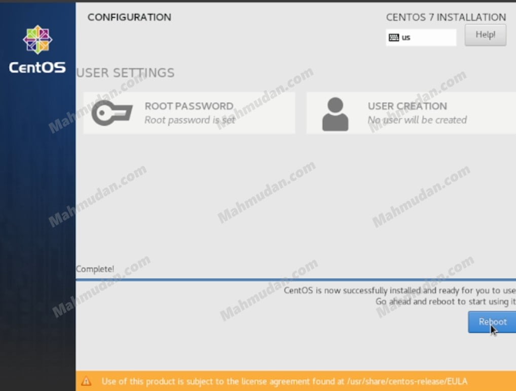 Cara Install CentOS 7 dengan Opsi Paling Sederhana 14 instal centos selesai