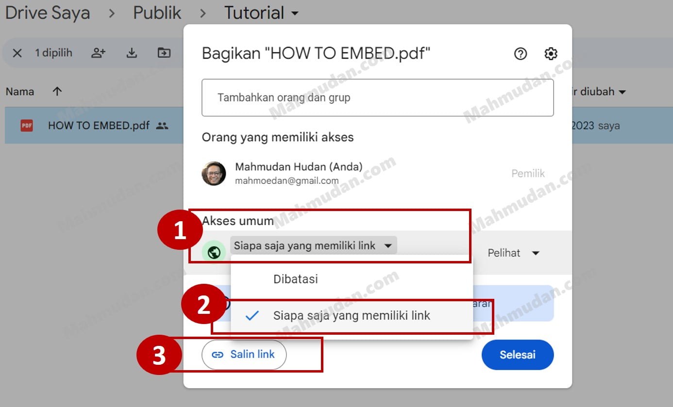 Easy Ways to Display PDF files on Websites without Plugins 5 3. Atur Hak Akses file PDF
