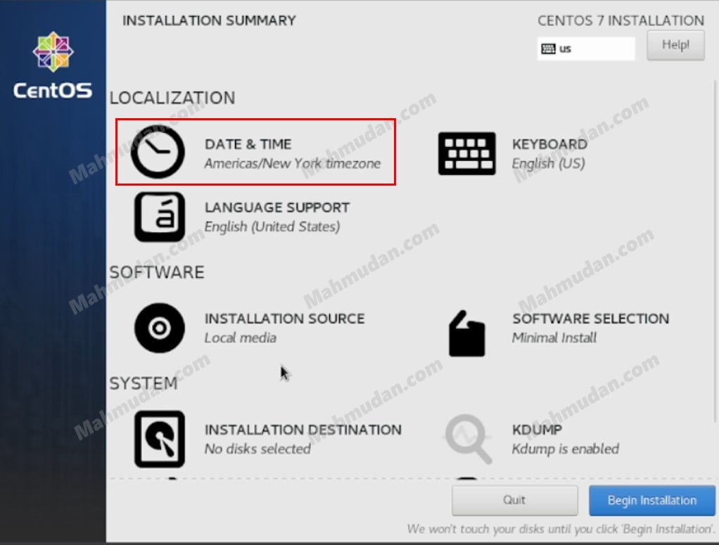 Cara Install CentOS 7 dengan Opsi Paling Sederhana 6 Pilih Date and Time
