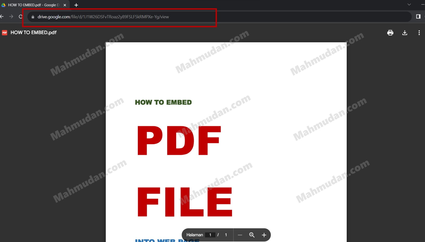 Easy Ways to Display PDF files on Websites without Plugins 6 4. Buka link file PDF