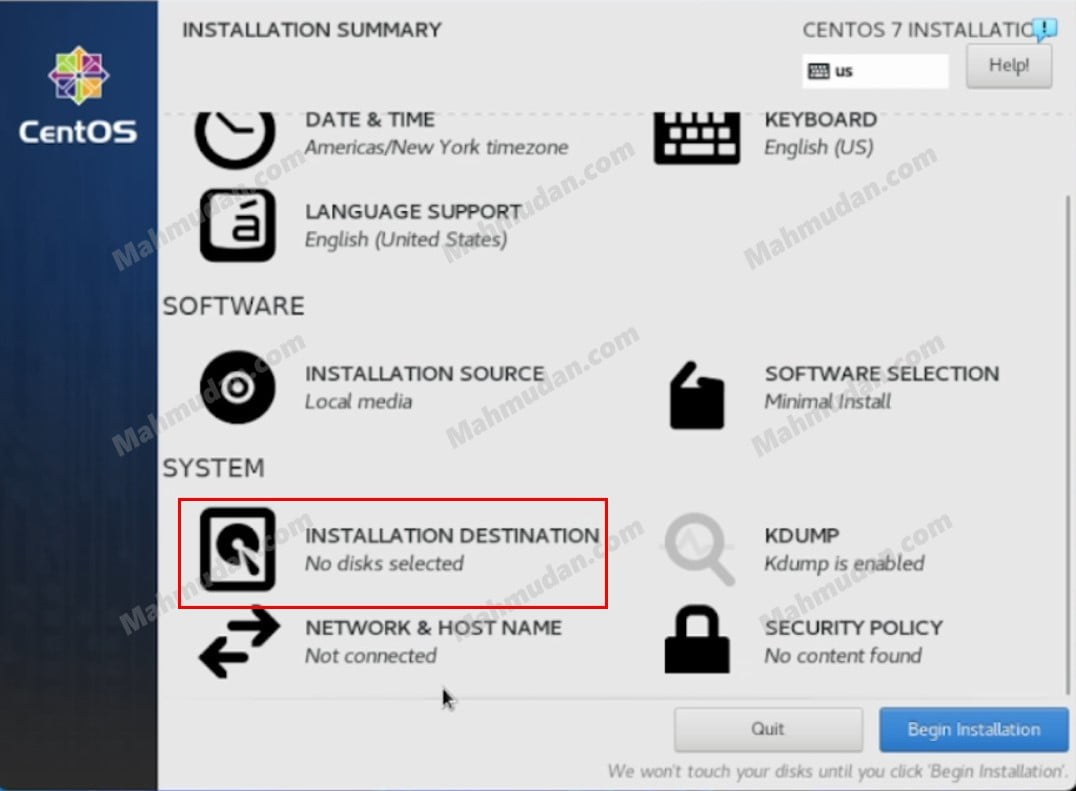 Cara Install CentOS 7 dengan Opsi Paling Sederhana 8 Tujuan Instalasi
