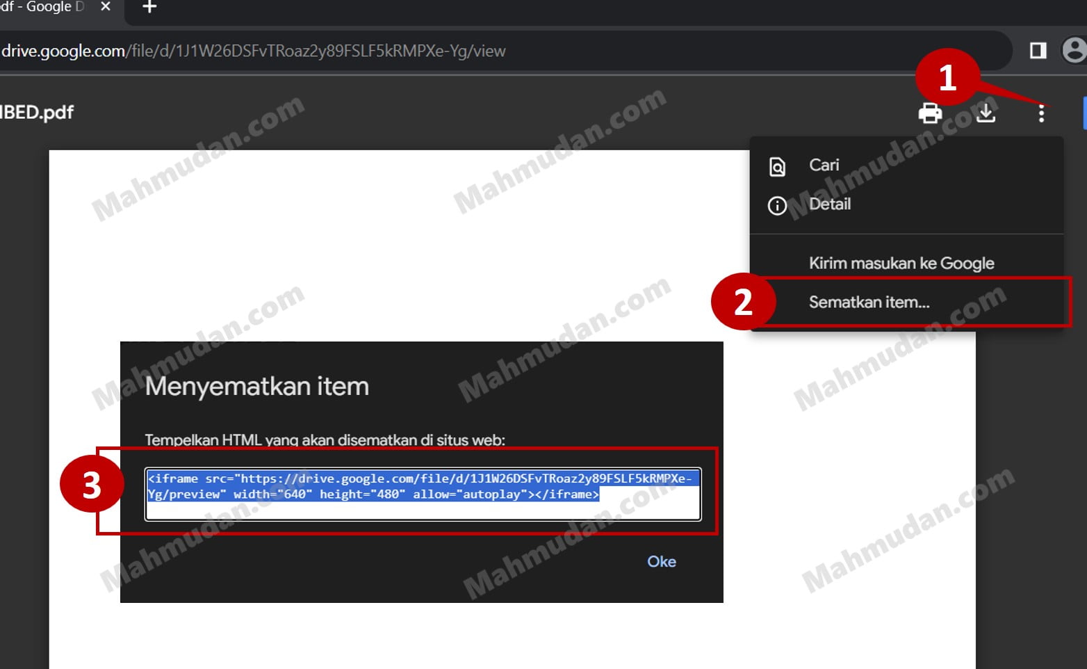 Easy Ways to Display PDF files on Websites without Plugins 7 salin kode sematkan