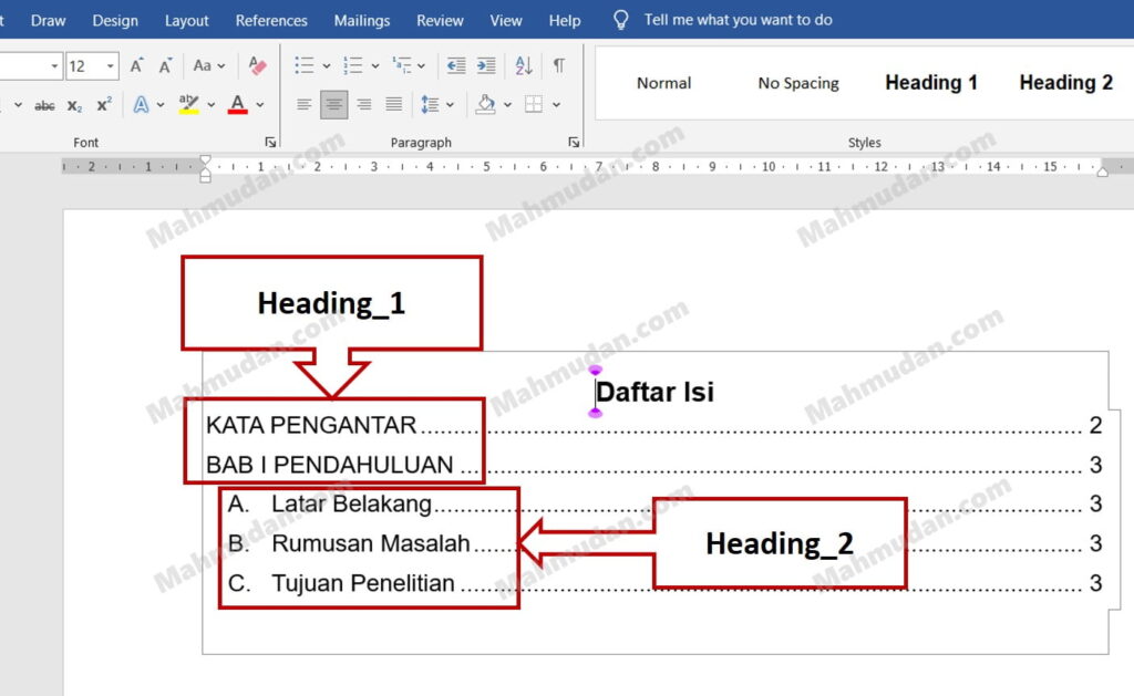 Cara Membuat Daftar Isi Otomatis di Word - 4 Poin Penting 7 daftar isi otomatis