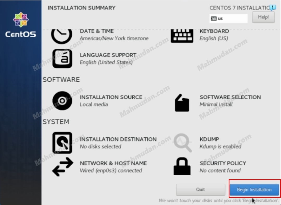 Cara Install CentOS 7 dengan Opsi Paling Sederhana 11 Memulai Instalasi