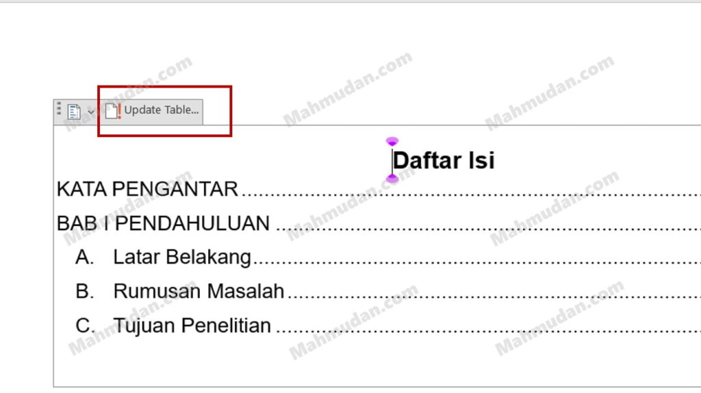 Cara Membuat Daftar Isi Otomatis di Word - 4 Poin Penting 8 update daftar isi