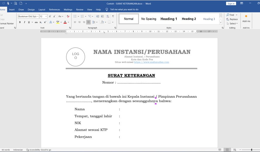 Sample Letter of EvidenceyatStatement – Free Download contoh surat keterangan