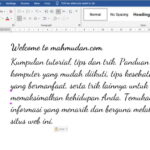 font tulisan tangan di word