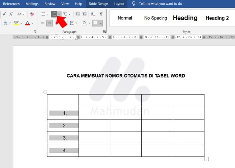 18 Panduan Lengkap Tabel di Word + Special Tricks 28 nomor otomatis di tabel Word