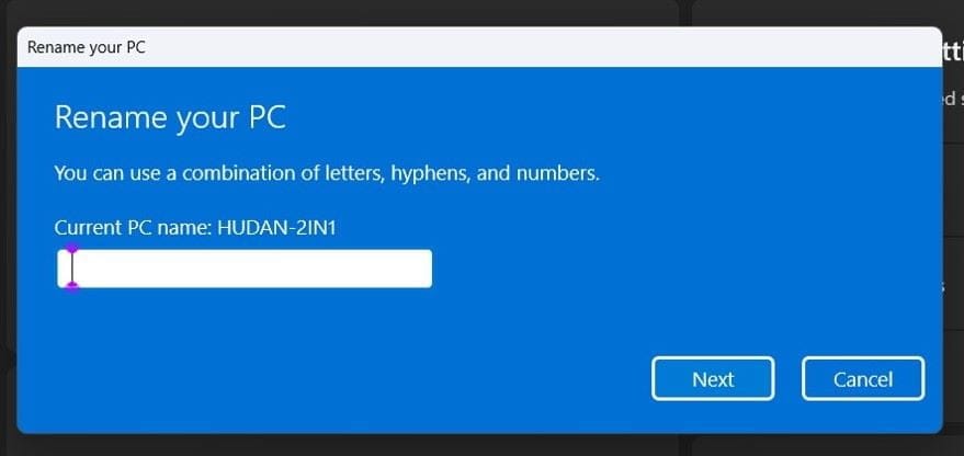 3 Langkah Mudah Mengganti Nama PC Windows-11 5 ketikan nama baru untuk PC