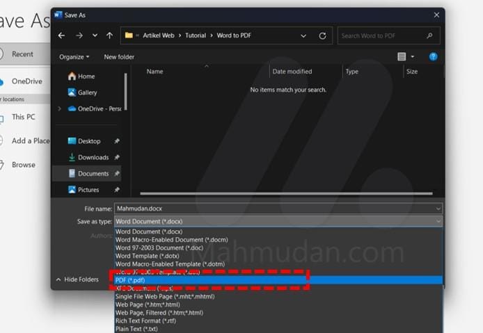 2 Cara Mengubah Excel atau Word ke PDF, Mudah tanpa Aplikasi 3 ubah Word ke PDF dengan opsi Save As