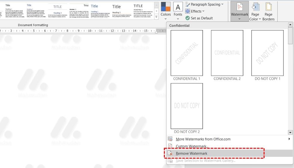 Watermark Word DocumentsateHow to Create and Delete Themya 8 hapus watermark dokumen word