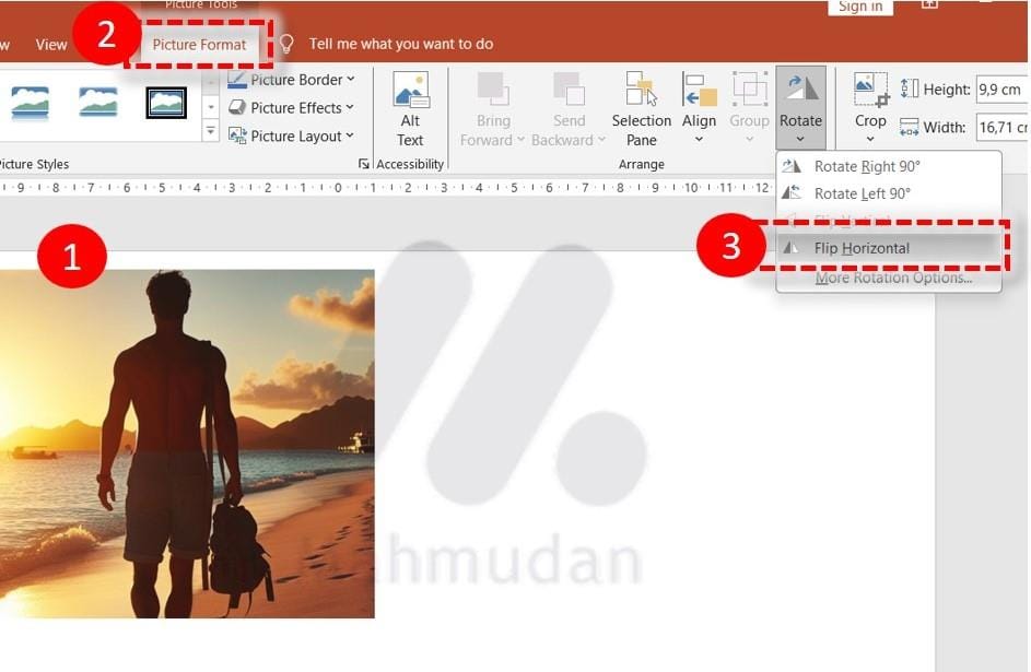 2 How to Flip an Image or Video in PowerPoint 2 membalik gambar di powerpoint