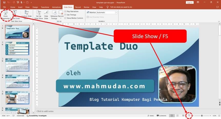 Guide to Creating Animations in PowerPointoin DBasic Points menayangkan slide