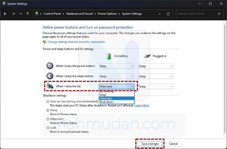 How to Enable Hibernate in Windows 11 - Only 3 Step 5 hibernate saat ditutup