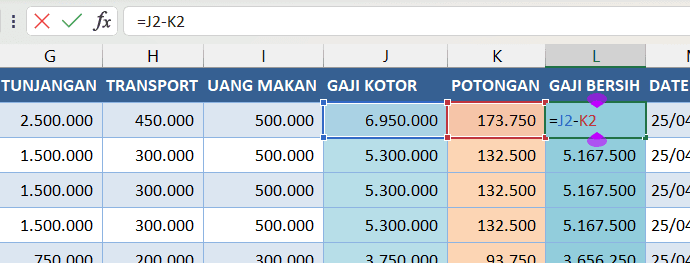 How to Create Excel Formulas - Amount, Less and times 6 cara membuat rumus Excel untuk pengurangan