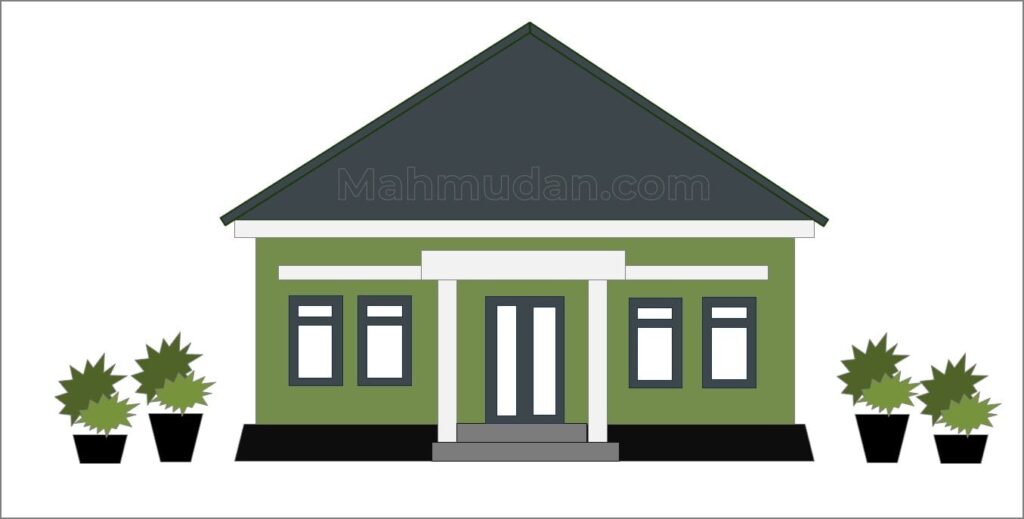 Free Simple House Images - 6 Kindergarten Coloring Materials 4 gambar rumah simpel hijau - bahan mewarnai anak